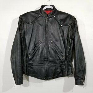 Harley Davidson Motor Clothes Genuine Leather Jacket with Fringe Women's Small
